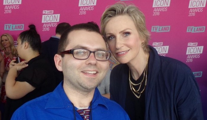 On the pink carpet at the TV Land Icon Awards