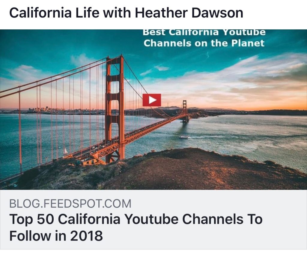 California Life HD is Excited and Honored to Make “Top 50 California Youtube Channels”