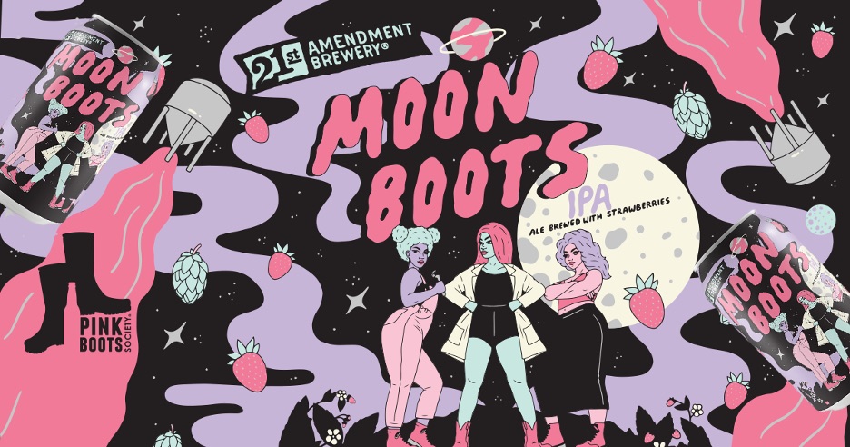 21st Amendment Brewery Advocates for Advancement of Women in Craft Beer Industry in Partnership with Pink Boots Society for Nationwide Release of “Moon Boots IPA” (Spring 2021)
