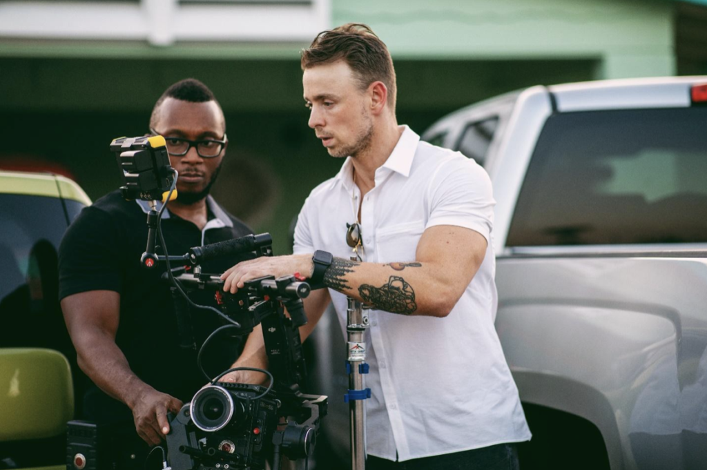 On the set with Gordon Cowie Films